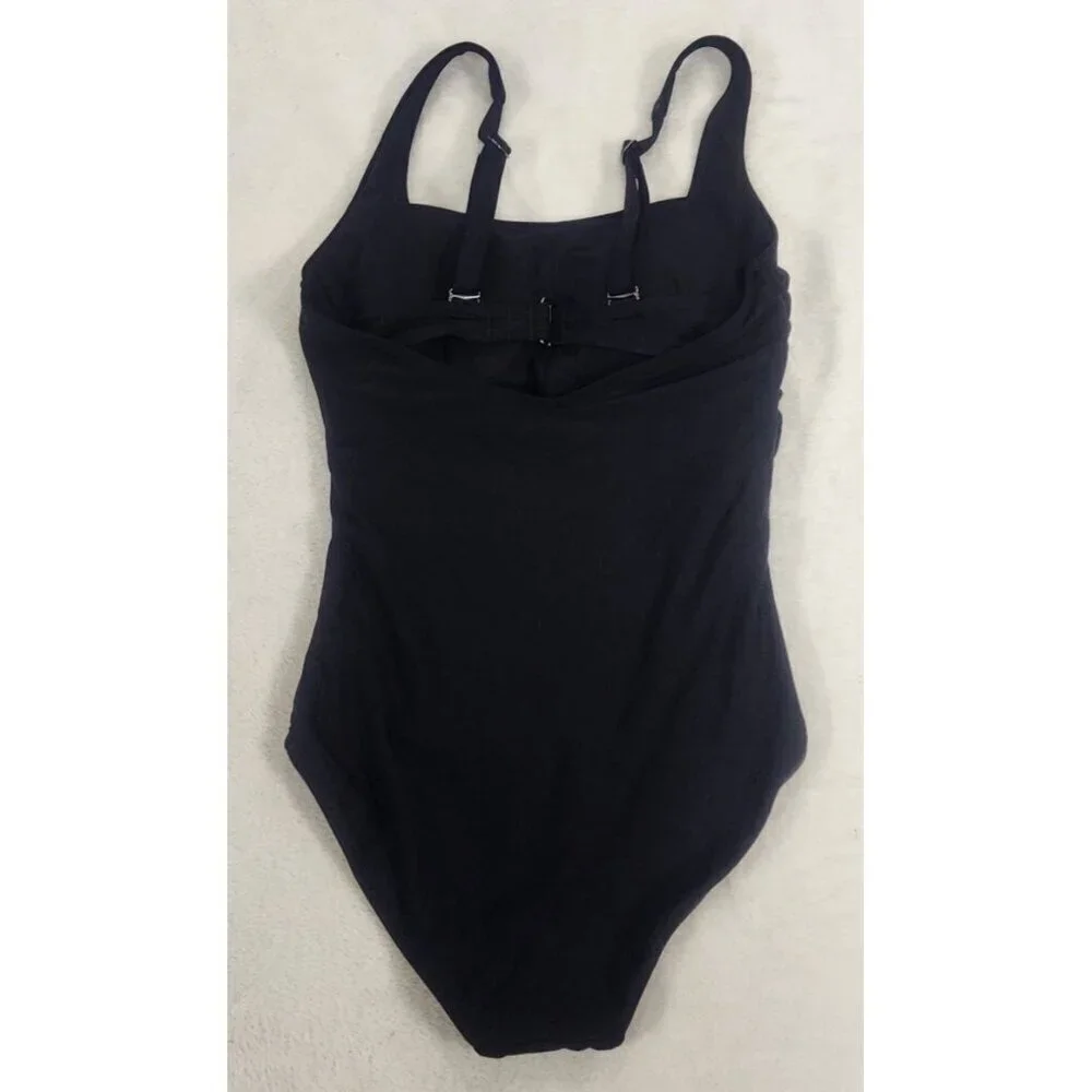 Athleta Square Neck One Piece Swimsuit Black Small